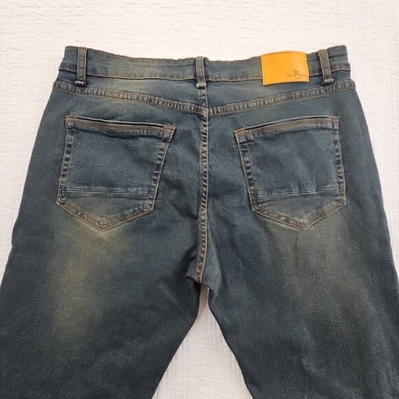 NWT Smith & Mills Denim Blue Jeans Stretch Men’s 38 x 32 Tailored Medium Wash - Picture 3 of 16
